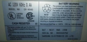 lot 164 image: Samsung ER - 4940 Electronic Cash Register