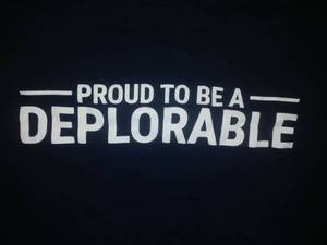 lot 173 image: New Proud to be a Deplorable 2XL t-shirt