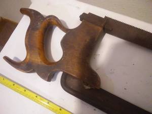 lot 256 image: 2 ft hand saw large  unique Antique
