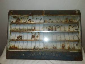 lot 303 image: Vintage Coats and Clark  s bobbin thread display. NO RESERVE