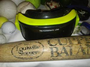 lot 304 image: Swim goggles 3, Wood Bat and more