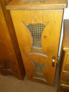 lot 324 image: Large Wood Bins(4) Potatoes, Hamper, Trash, Night stand