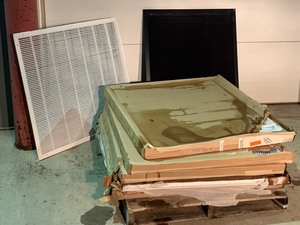 Pallet Lot Of Misc Large Grills & Supply Registers