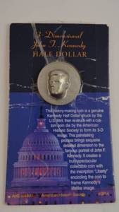 lot 11 image: 3 Dimensional John F Kennedy Half Dollar