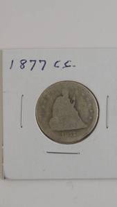 lot 17 image: 1877 CC Seated Liberty Dime
