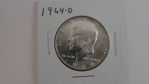 lot 18 image: 1964 D Kennedy Half Dollar
