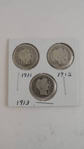 lot 31 image: 3 - Barber Dimes