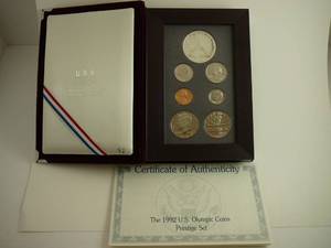 lot 58 image: 1992 U.S. Olympic Coins Prestige Set U.S. Mint