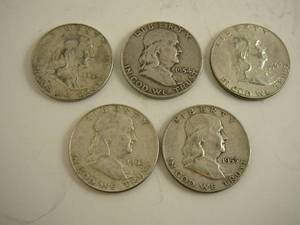 lot 65 image: 5 - Franklin Half Dollars