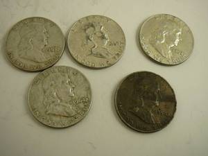 lot 67 image: 5 - Franklin Half Dollars
