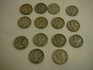 lot 74 image: 14 - Mercury Dimes