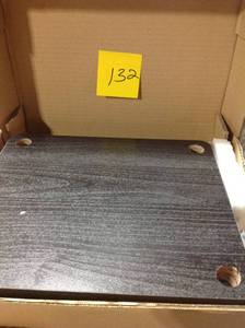 lot 132 image: Just 3-Tier AmericanoBlack No Tools Tube End Table by Furinno not used