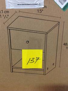 lot 137 image: Portland 1-Drawer Grey Nightstand by Tvilumnot used