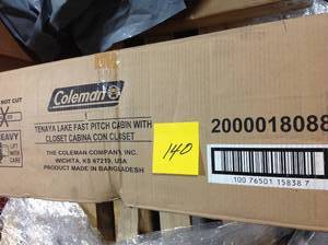 lot 140 image: Coleman 8 Person Tenaya Lake Fast Pitch Cabin Tent with Closet not used