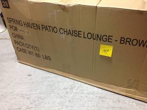 lot 149 image: Spring Haven PATIO CHAISE LOUNGE BROWN not used