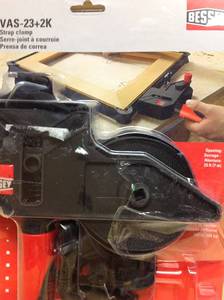 lot 21 image: BESSEY 23 ft. Variable Angle Strap Clamp in good condition