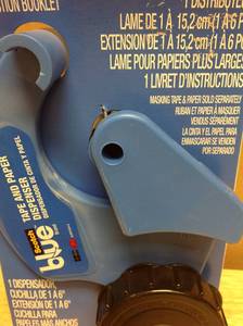 lot 24 image: 3M Blue Tape And Paper Dispenser Masking not used