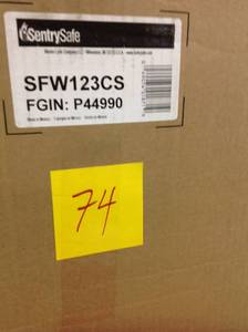 lot 74 image: SentrySafe SFW123CS Fire-Resistant Safe and Waterproof Safe with Dial Combination 1.23 cu ft not used