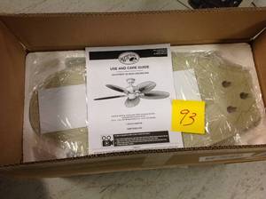 lot 93 image: Hampton Bay Lillycrest 52 in. IndoorOutdoor Matte White Ceiling Fanin good condition