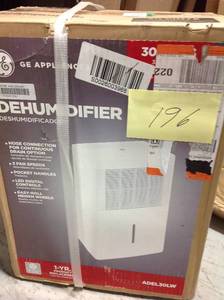 lot 196 image: GE 30 pt. Dehumidifier not used