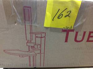 lot 162 image: AKDY 1-Handle Freestanding Floor Mount Roman Tub Faucet Bathtub Filler with Waterfall Style and Hand Shower in Chromein good condition