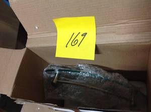 lot 169 image: 8 in. W Glass Corner Shelf in Brushed Nickelin good condition