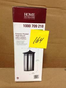 lot 164 image: Home Decorators Collection Antique Bronze Outdoor LED Pocket Wall Lantern Sconce not used