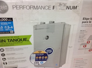 lot 301 image: Rheem Performance Platinum 9.0 GPM Natural Gas High Efficiency Indoor Smart Tankless Water Heater not used Retails for $1100