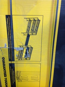 lot 307 image: Dewalt 72 in. H x 77 in. W x 24 in. D 4-Shelf SteelLaminate Expandable Industrial Storage Rack Unit in Yellow not used