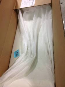 lot 14 image: Hayes Ivory PU Leather Armed Storage Bench by Noble House not used