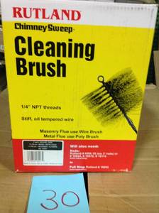 lot 30 image: Rutland 7 in. Round Wire Chimney Brush, 14 in. NPT not used