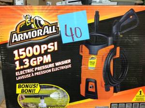 lot 40 image: Armor All 1500-PSI 1.3-GPM Electric Pressure Washer not used