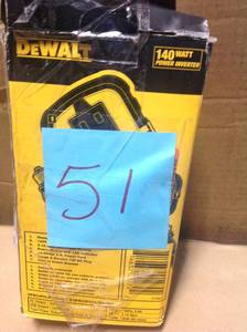 lot 51 image: DEWALT 140-Watt Power Inverter with Dual USB Ports in good condition