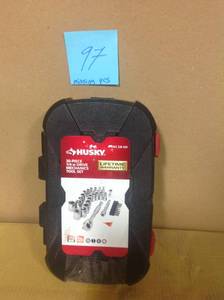 lot 97 image: Husky 14 in. Drive Ratchet SAEMetric Socket Set MISSING PCS