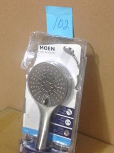 lot 102 image: MOEN Iso 6-Spray 1.75 GPM Handheld Shower in Spot Resist Brushed Nickel open box not used