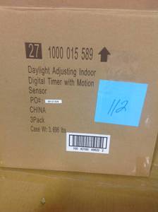 lot 112 image: case of 3 pc Defiant SunSmart 8 Amp In-Wall Digital Timer-49820  new