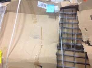 lot 156 image: Lot of 2 42 in. H x 96 in W x 48 in. D Overhead Ceiling Mount Garage Rack not used