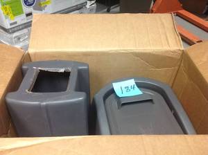 lot 184 image: Step2 Mail Master Streamline Stone Grey OverPost Mounted Plastic Mailbox in good condition