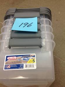 lot 196 image: Sterilite 6-Qt. Latching Box (Set of 5) in good condition