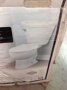 lot 309 image: Delta Turner 2-piece 1.28 GPF Single Flush Elongated Toilet in White not used