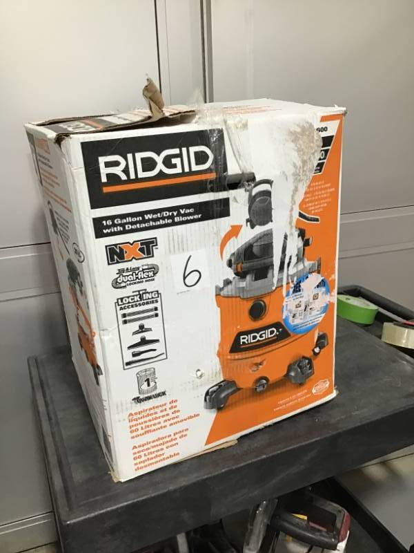 RIDGID Vacuum Wet Dry Shop Vac Detachable Blower Accessories 16 Gal 6.5  Peak HP