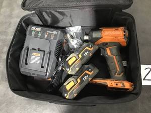 lot 2 image: RIDGID Impact Tool # R86036 Lot includes Impact Tool, Carrying Case, 2-18V Batteries, and Battery Charger USED, tested and works