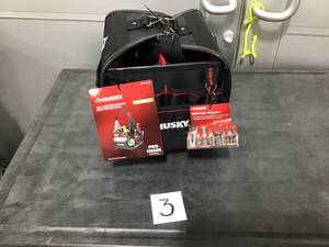 lot 3 image: HUSKY 10 in. Electrician Tool Bag with Removable Tool Wall- NEW