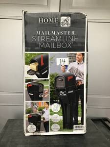 lot 14 image: STEP2Mail Master Streamline Black OverPost Mounted Plastic Mailbox- Open BoxStore Return