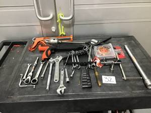 lot 32 image: Lot of Tools Ratchet wrenches, sockets, 34 extension, crescent wrenches-Mixed Brand- Used, as is, see photos