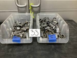 lot 33 image: Lot of Sockets Standard 12 and 38 drive, various brands- Used, as is, see photos