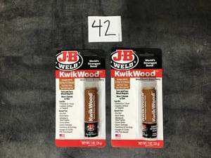 lot 42 image: J-B WELD KwikWood 1 oz. Filler- Lot of 2 new packages