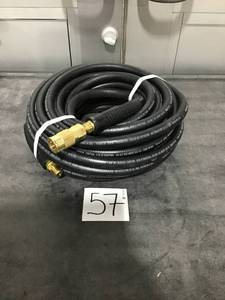 lot 57 image: HUSKY 38 Heavy Duty Rubber 50ft Hose, Max 300 PSI- Untested