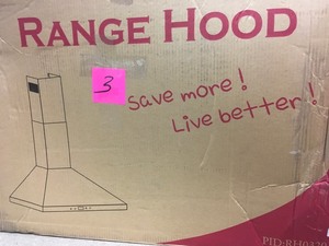 lot 3 image: AKDY 30 in. 343 CFM Convertible Wall Mount Kitchen Range Hood in Stainless Steel with Lights not used