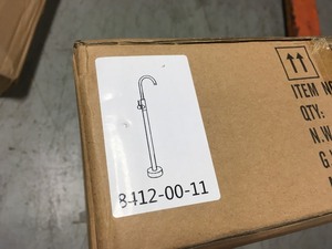 lot 24 image: Jade Bath Elyn Single-Handle Floor-Mounted Roman Tub Faucet with Easy Install Box in Matte Black &nbspnot used